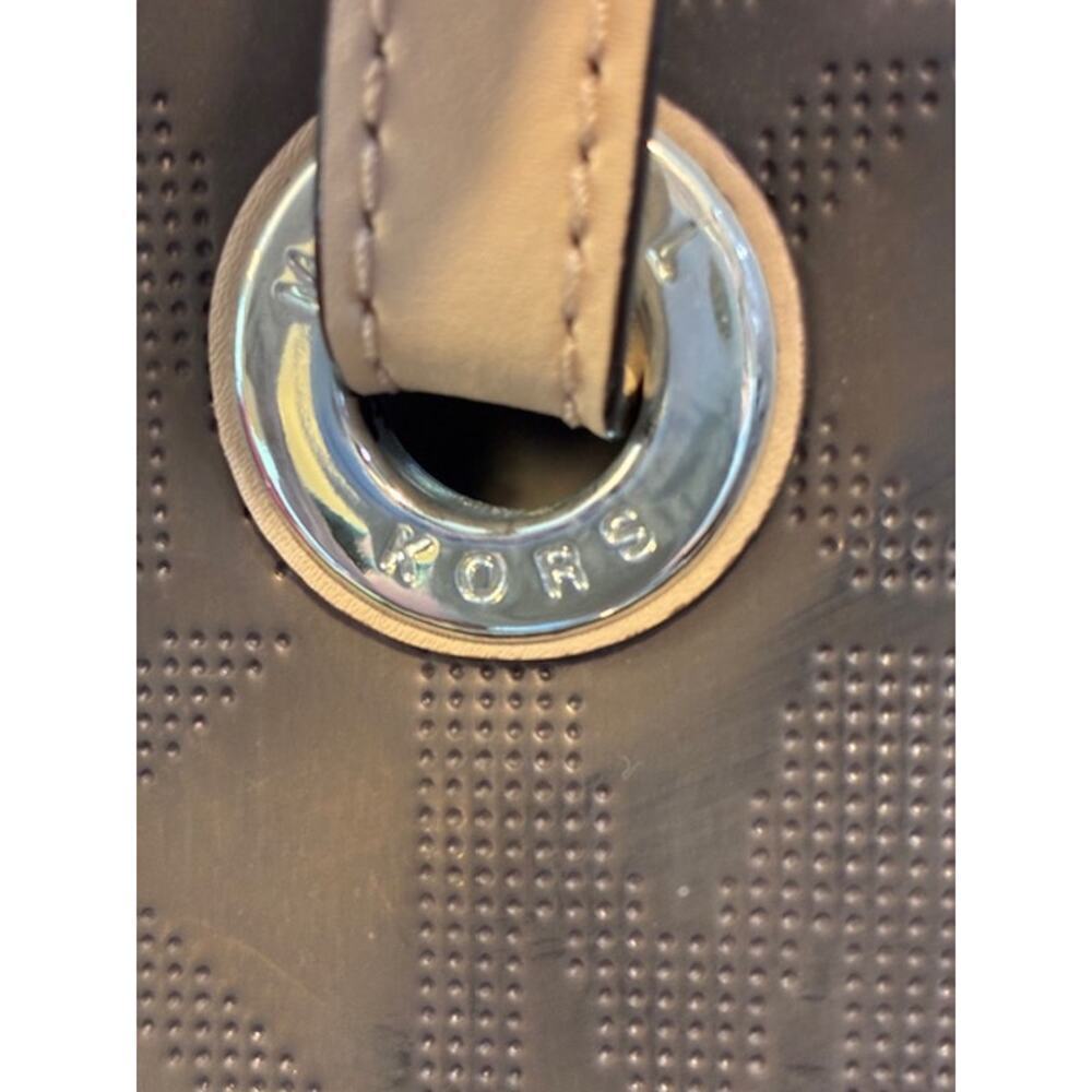 MICHAEL Michael Kors Metallic Gold Bronze Large Tote Bag Shoulder Logo Pattern - Picture 9 of 9